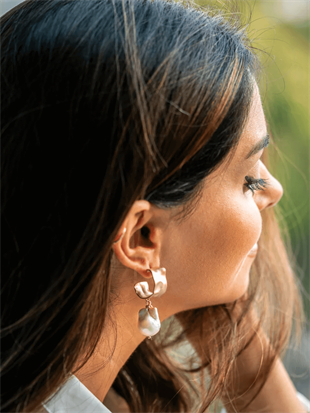 Cora İncili Halka Küpe