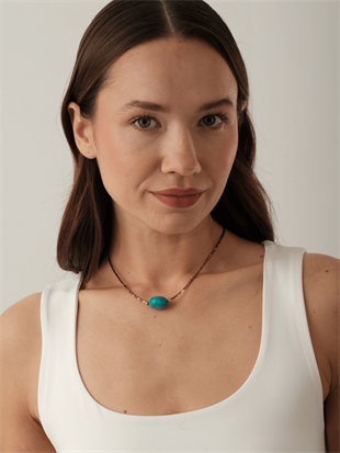 Delphi Turquoise Hematite Necklace