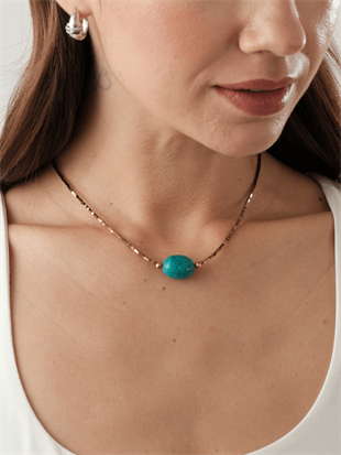 Delphi Turquoise Hematite Necklace
