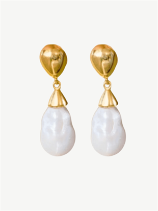 Depi Büyük Barok İnci Küpe