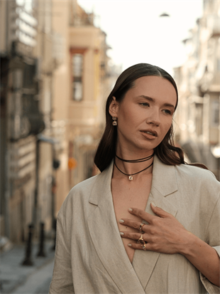 Leather Cord Crystal Stone Necklace