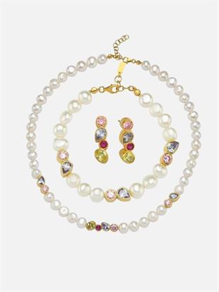 Diana Taşlı İnci Seti