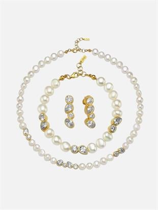 Diana Taşlı İnci Seti