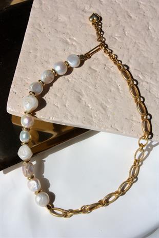 Enna Chain Baroque Pearl Necklace