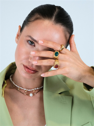 Eos Green Agate Stone Ring