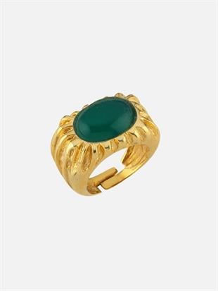 Eos Green Agate Stone Ring