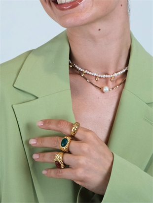 Eos Green Agate Stone Ring