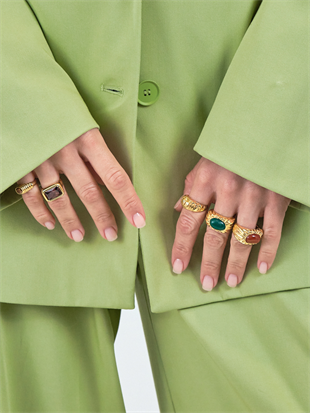 Eos Green Agate Stone Ring