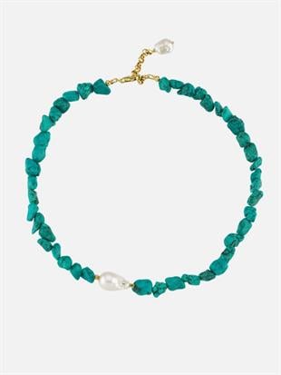 Ephyra Baroque Pearl and Turquoise Necklace