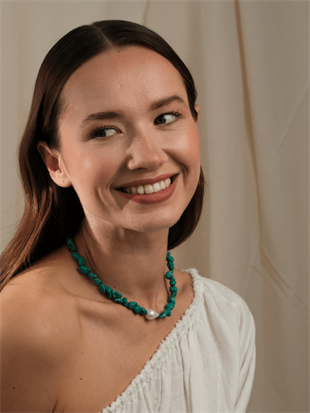 Ephyra Baroque Pearl and Turquoise Necklace