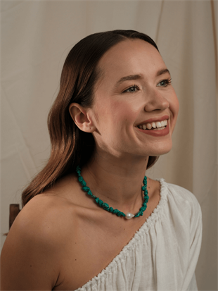 Ephyra Baroque Pearl and Turquoise Necklace