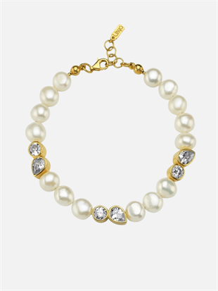 14k Gold Diana Pearl Bracelet