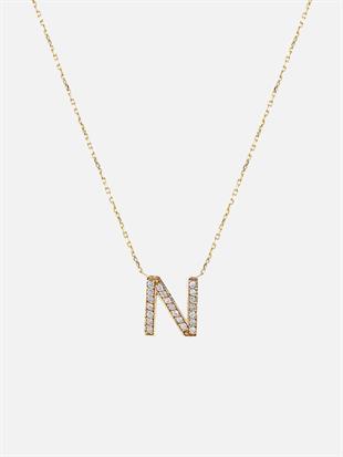 14k Gold Diamond Letter Necklace