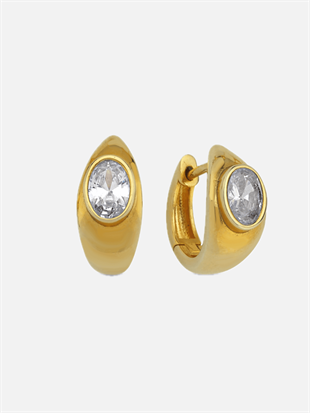 14 Ayar Altın Lina Damla Taşlı Küpe 