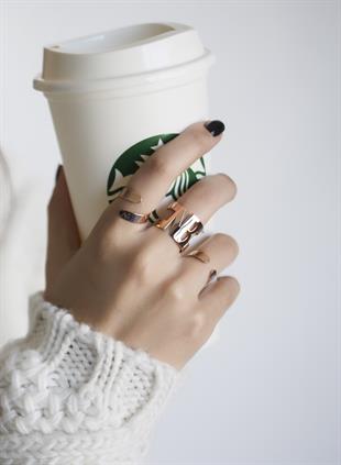 Harf Kesimli Özel Tasarım Yüzük