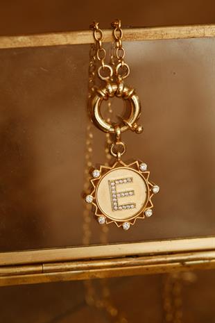 Letter Locked Medallion Necklace