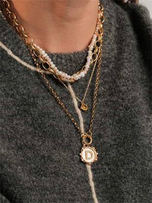 Letter Locked Medallion Necklace