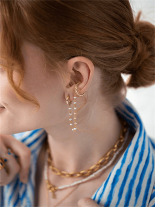 Double Pearl Cartilage Earrings