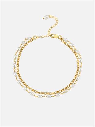 Double Pearl Chain Anklet