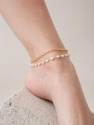 Double Pearl Chain Anklet