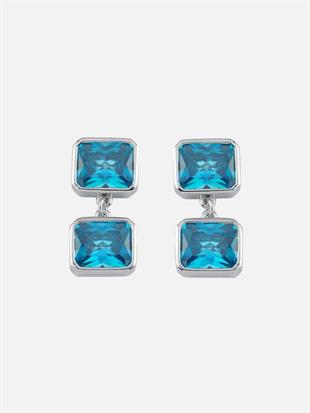 Double Crystal Stone Dangle Earrings