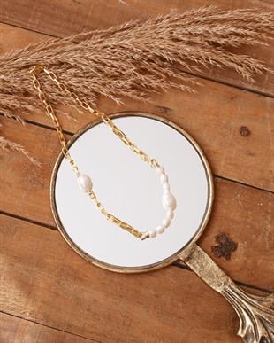 İnci Kolye Seti ve Zincir Bileklik