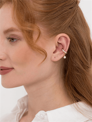 İncili Kıkırdak Küpesi