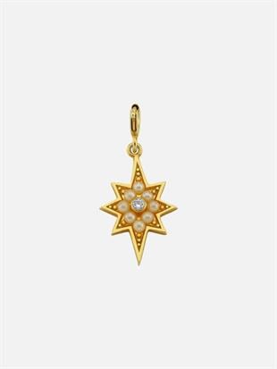 North Star Charm with Pearl