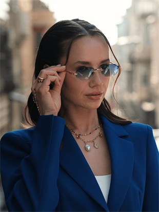 Blue Lapis Stone Chain Necklace with Pearls