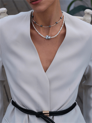 İnka Gri Barok İncili Kolye