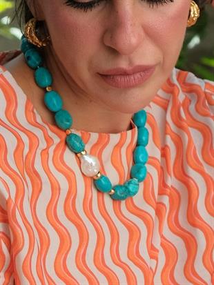 Kallisti Baroque Pearl and Turquoise Necklace
