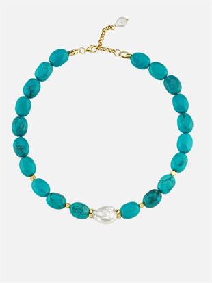 Kallisti Baroque Pearl and Turquoise Necklace