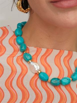 Kallisti Baroque Pearl and Turquoise Necklace