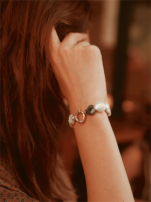 Heart Onyx Pearl Bracelet