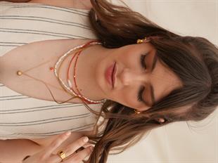 Kely Red Coral Small Pearl Necklace