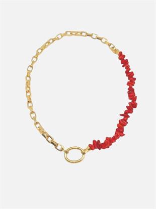 Red Coral Chain Necklace