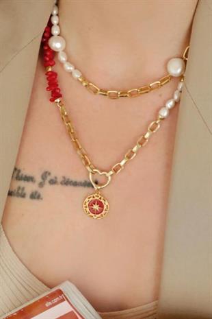 North Star Red Coral Medallion