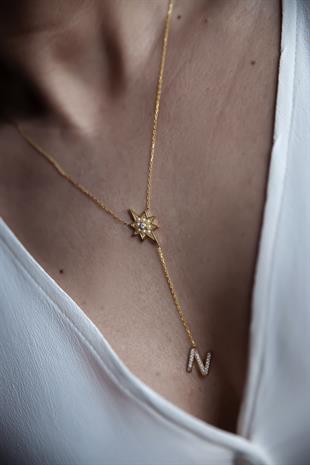 North Star Letter Necklace