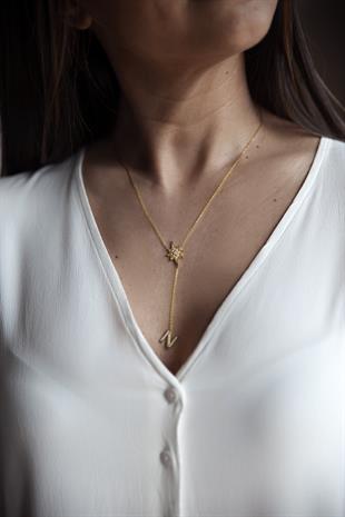 North Star Letter Necklace