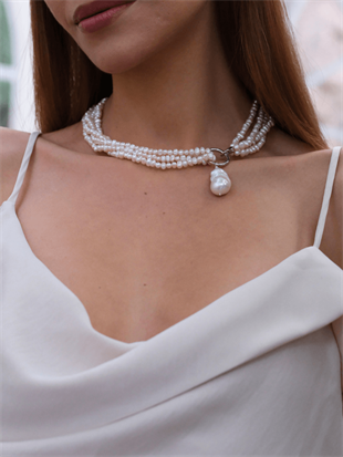 Lara Çoklu Kum İnci Kolye