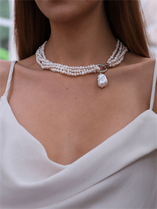 Lara Çoklu Kum İnci Kolye
