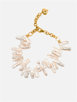 Lav Pearl Chain Bracelet