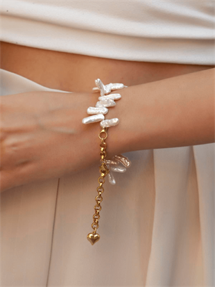 Lav Pearl Chain Bracelet