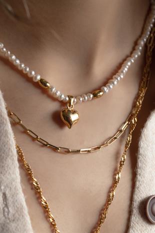 Letsy Heart Pearl Necklace