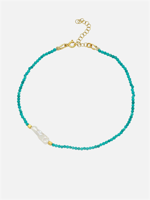 Megy Turquoise Small Pearl Anklet