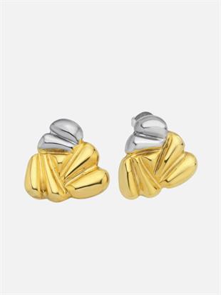 Meri Çift Renkli Üçgen Küpe