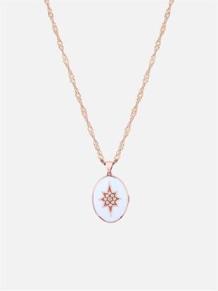 Enamel North Star Medallion Necklace