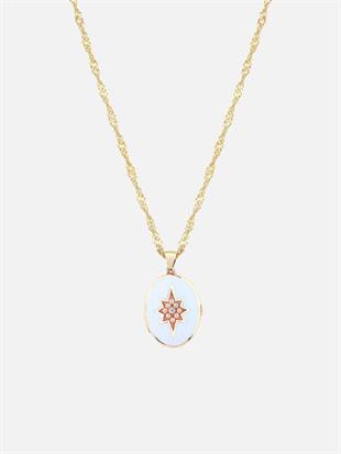 Enamel North Star Medallion Necklace