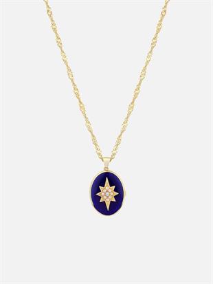 Enamel North Star Medallion Necklace