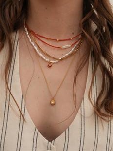 Mira Red Coral Small Bulk Necklace